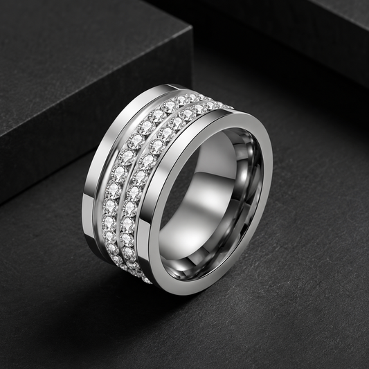 Apex Stainless Steel CZ Ring