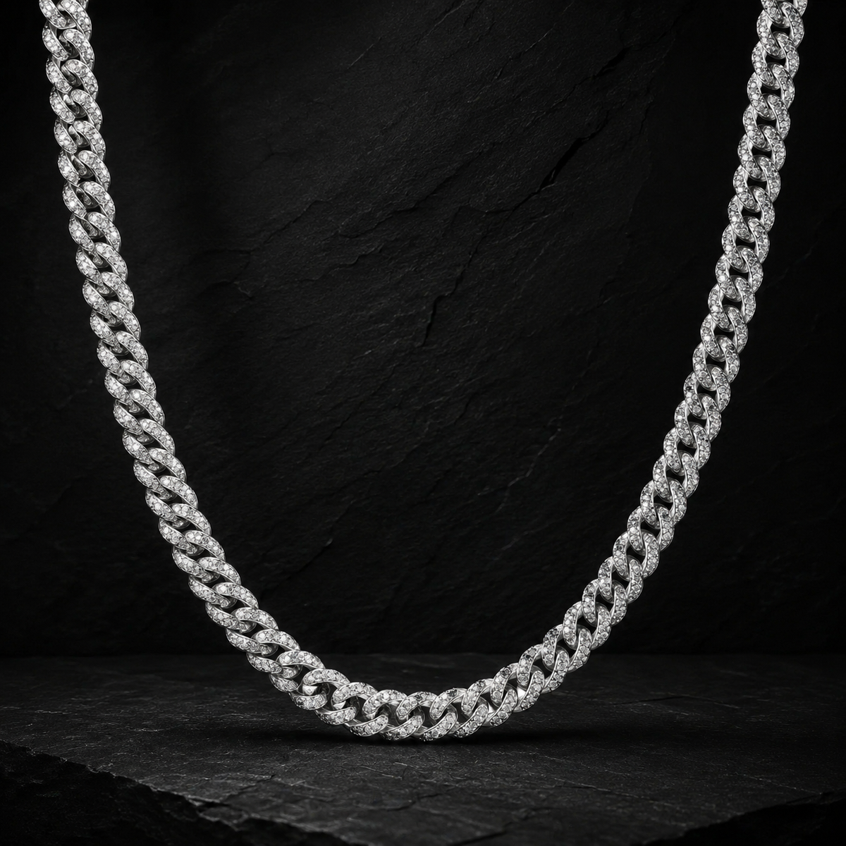 Iced Cuban Chain — 10mm Silver
