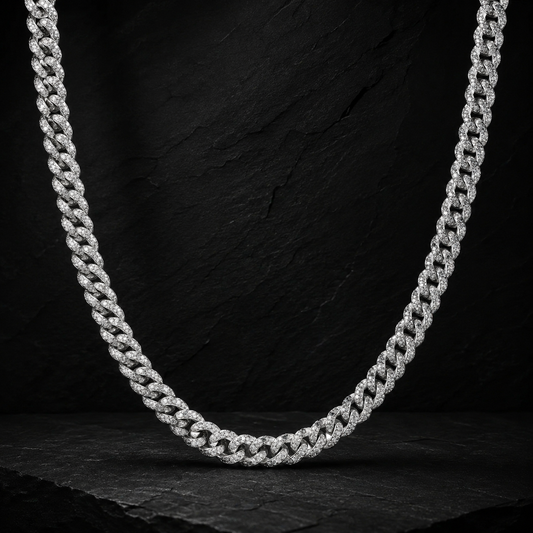 Iced Cuban Chain — 10mm Silver