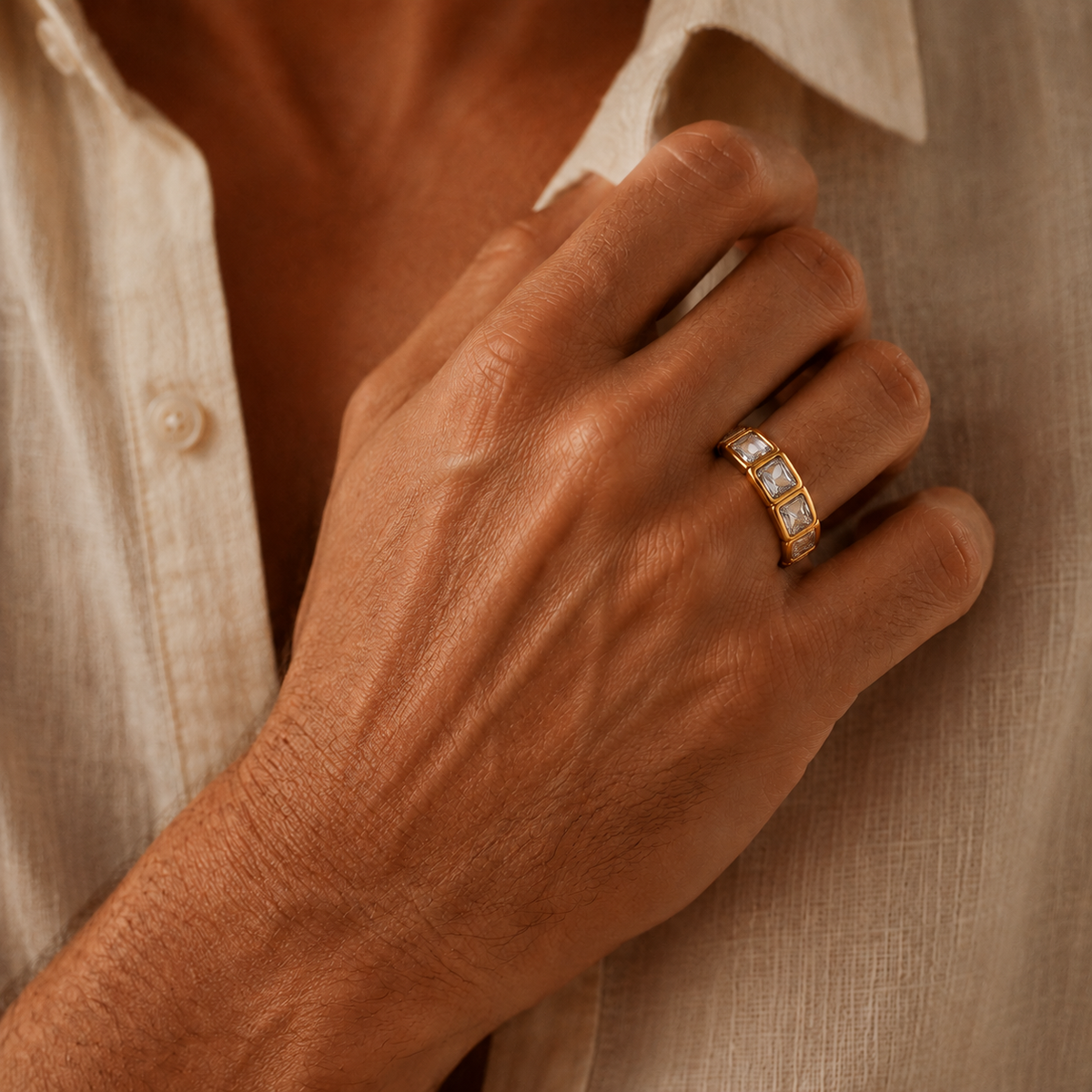 Apex Sovereign 18K Gold CZ Ring