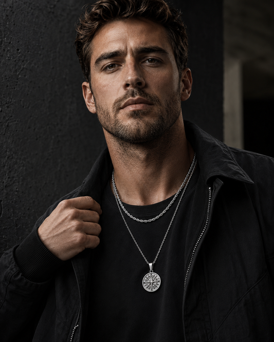 The Dual Code Set — Identity Pendant & Silver Rope Chain