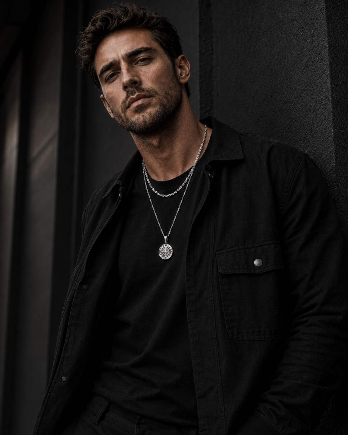 The Dual Code Set — Identity Pendant & Silver Rope Chain