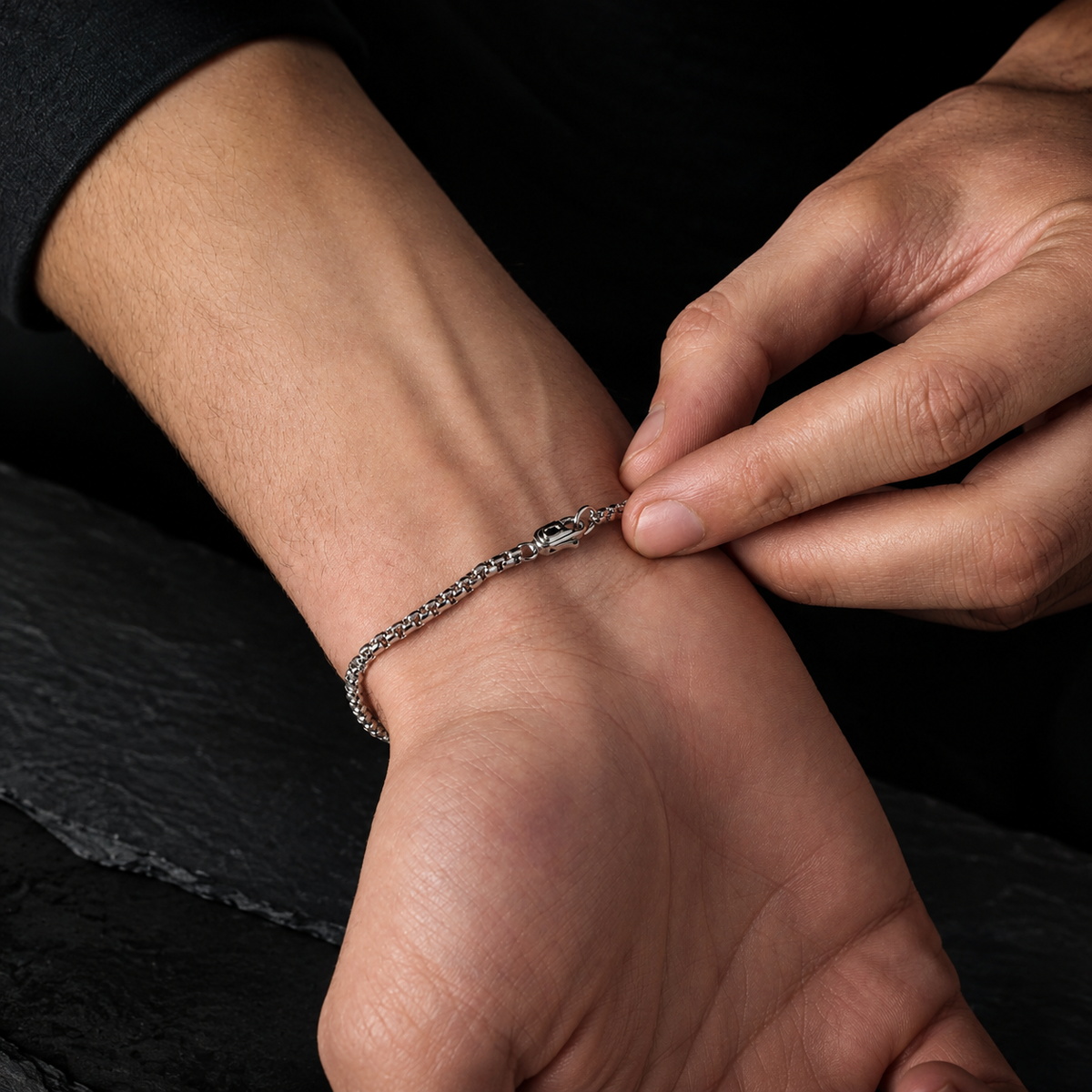 Faith Iced Cross Bracelet — Silver