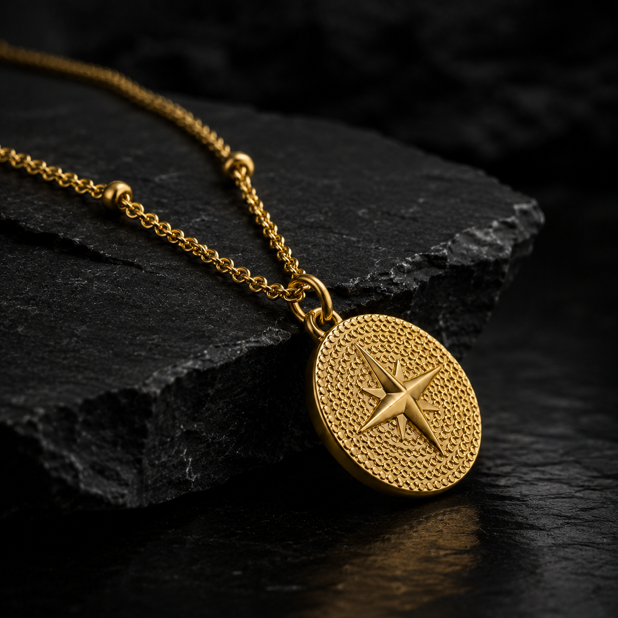 Essential Beaded Pendant Chain – Gold