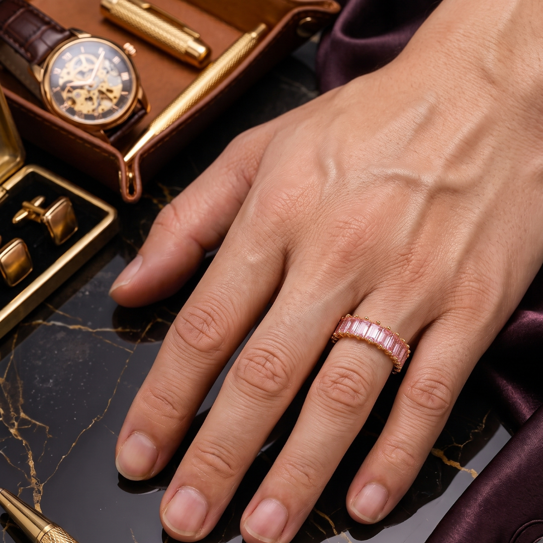 Apex 18K Gold Pink CZ Ring
